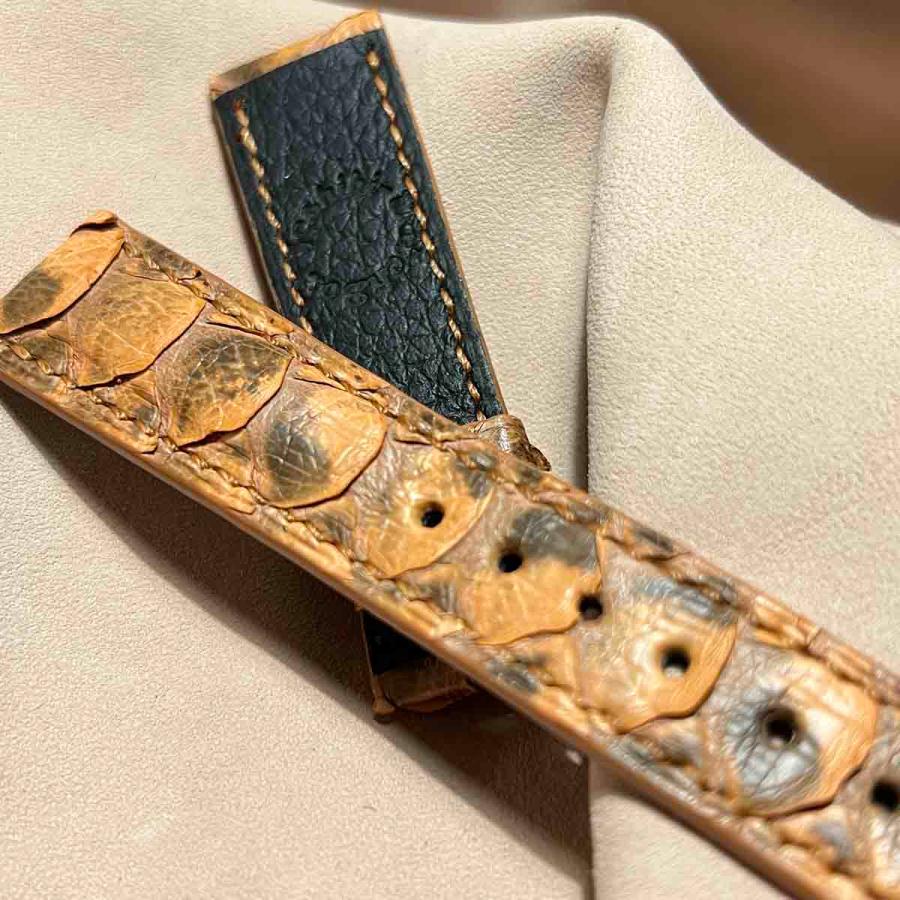 pyt-139 パイソン レザー 腕時計ベルト ライトブラウン (ラグ幅20mm