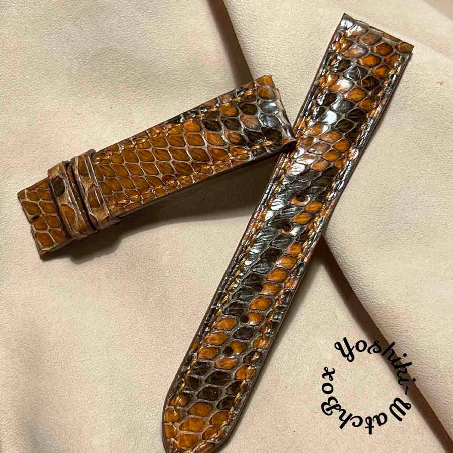 pyt-141 パイソン レザー 腕時計ベルト ブラウン (ラグ幅20mm