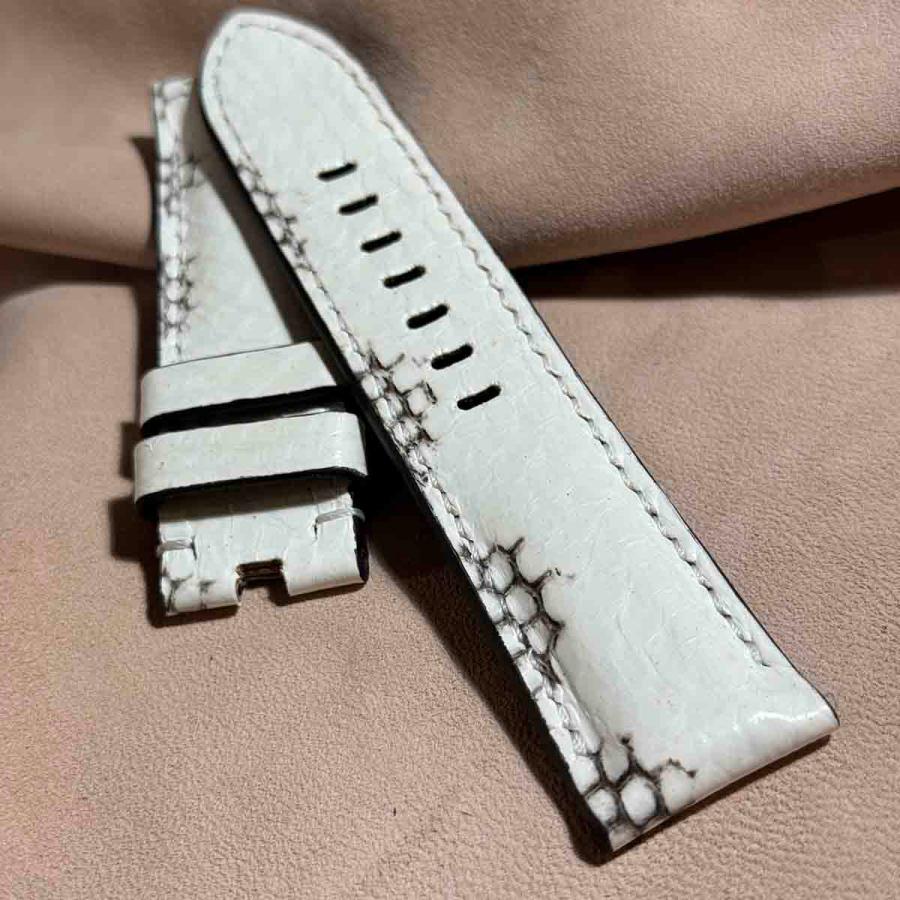 sna-134 ウミヘビ 腕時計ベルト ホワイト ラグ幅24 mm