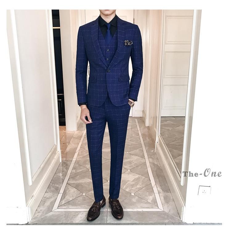 スーツ メンズ スリーピーススーツ 紳士服 ビジネス メンズスーツ チェック柄 卒業式 1つボタン 紳士服 就活 通勤 結婚式 Ssk 芳子オトリ 通販 Yahoo ショッピング