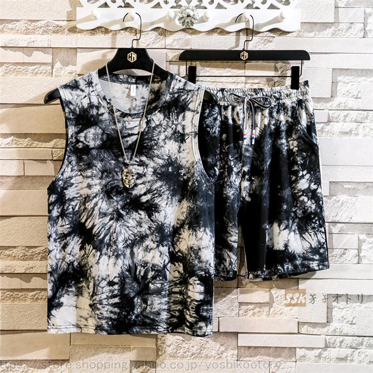 上下セット タイダイ染め セットアップ メンズ 夏服 ノースリーブ ジャージ ルームウェア メンズファッション 夏 Ssk 芳子オトリ 通販 Yahoo ショッピング