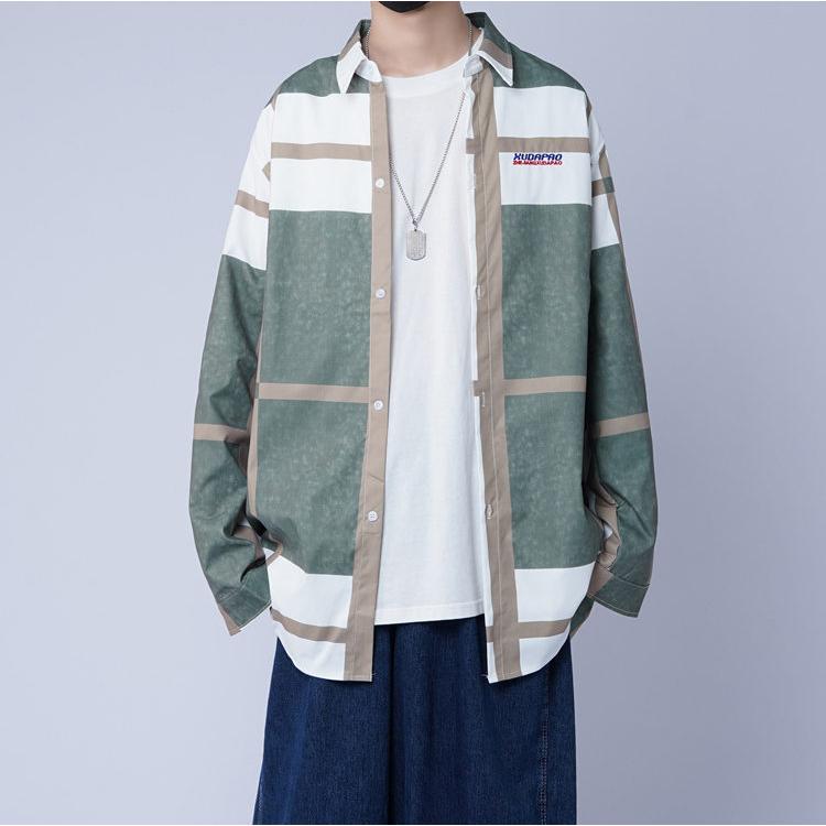 ビッグシルエットシャツ 韓国 ファッション 秋服 メンズ ゆったり チェックシャツ カジュアルシャツ メンズシャツ Ssk 芳子オトリ 通販 Yahoo ショッピング