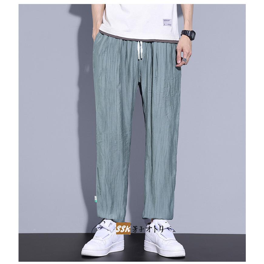 夏ズボン メンズ パンツ 無地パンツ 涼しいズボン 薄手 サルエルパンツ シワ加工 夏 サマー おしゃれ Ssk 芳子オトリ 通販 Yahoo ショッピング