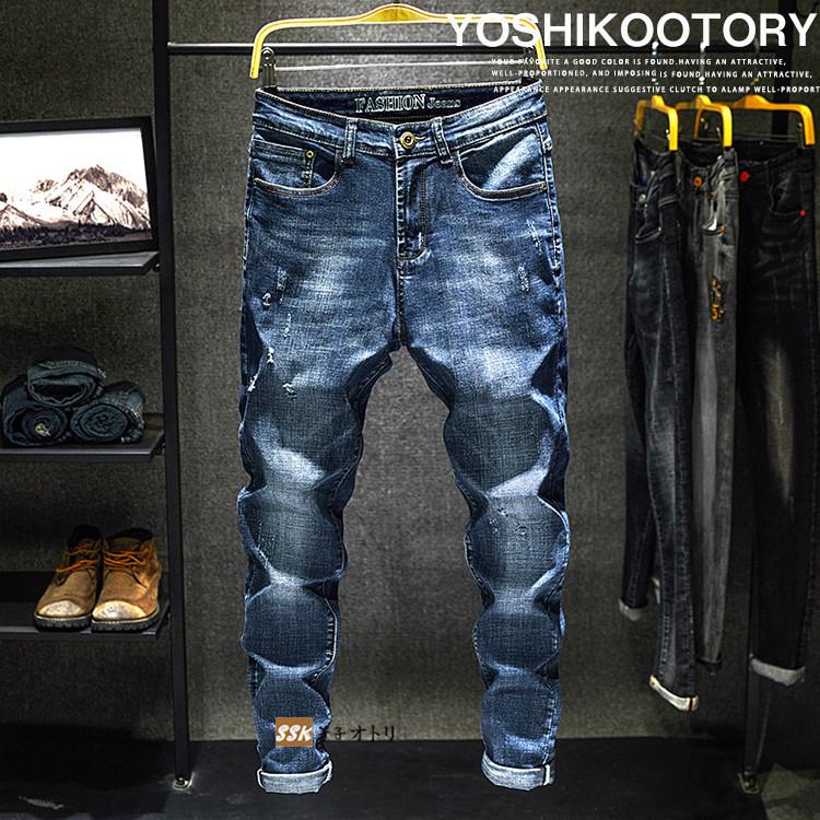 好きに WORKS.のw58cmストレッチダメージデニムジーンズ WORKS.のw58cmストレッチダメージデニムジーンズ