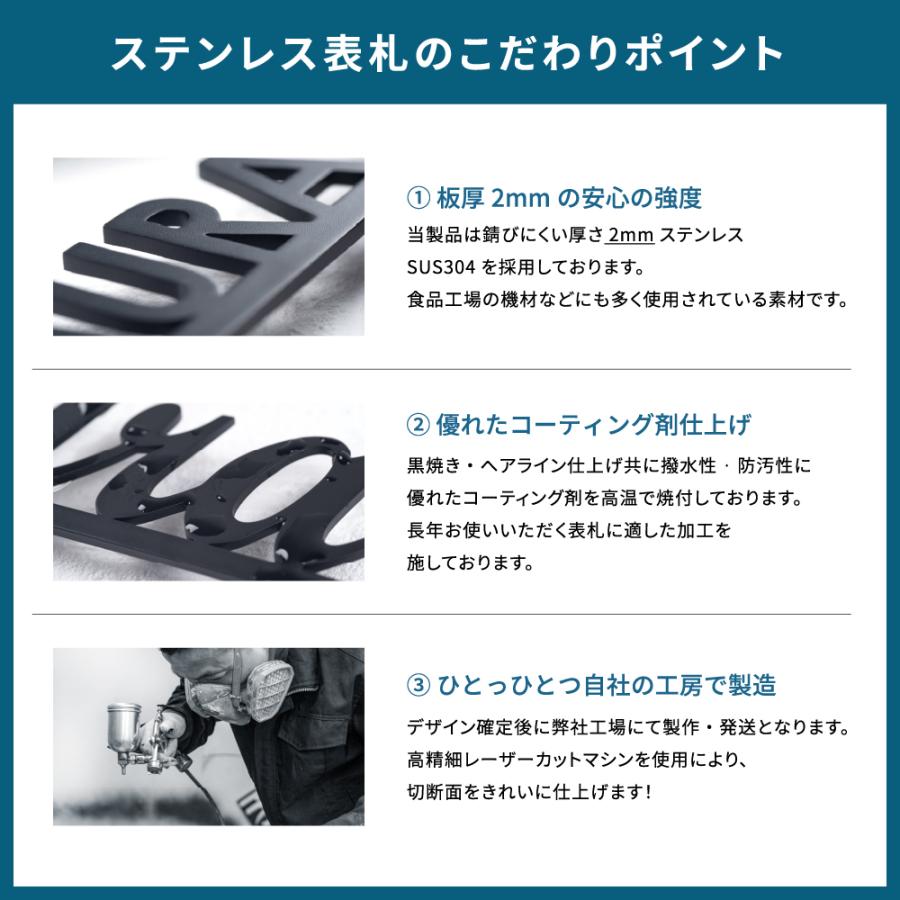 Yoshimichi 表札 切文字表札 【アンティークな色味に落ち着いた輝きのゴールド】 戸建てスタイリッシュ 特注オーダーメイド 番地住所 おしゃれ gs-nmpl-1003|yoshimichistore|13
