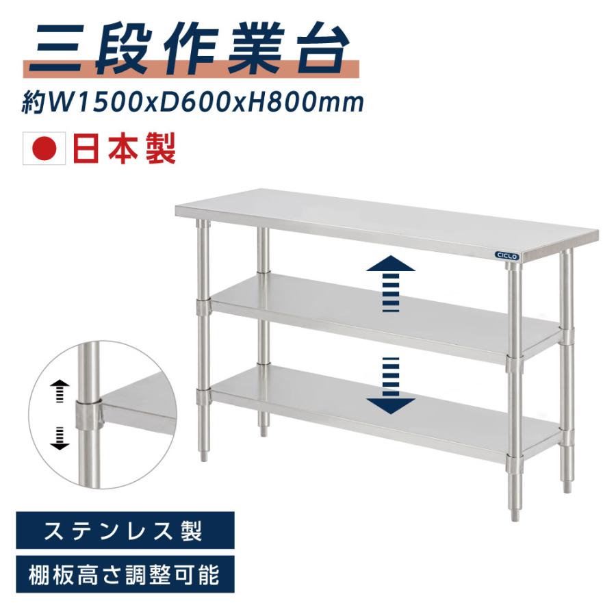 ステンレス上棚作業台