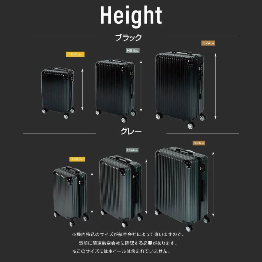 スーツケース キャリーケースM中型 旅行カバン 超軽量 約60L 4輪