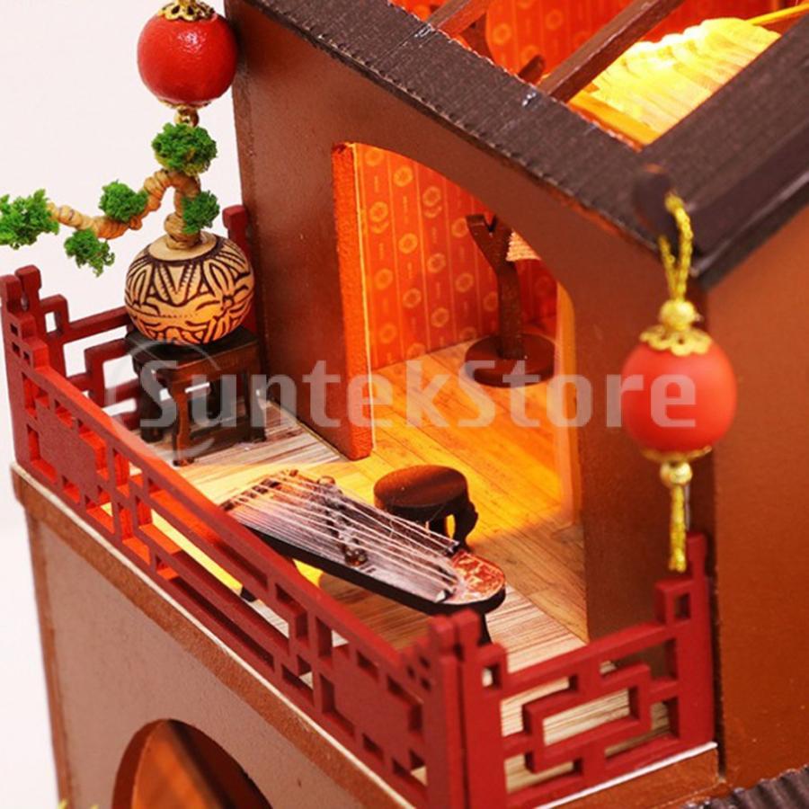 现货の通販 中華風 サウスタウン LEDライト ドールハウス 1/24 木製 DIY キットモデル ハンドおもちゃ付き