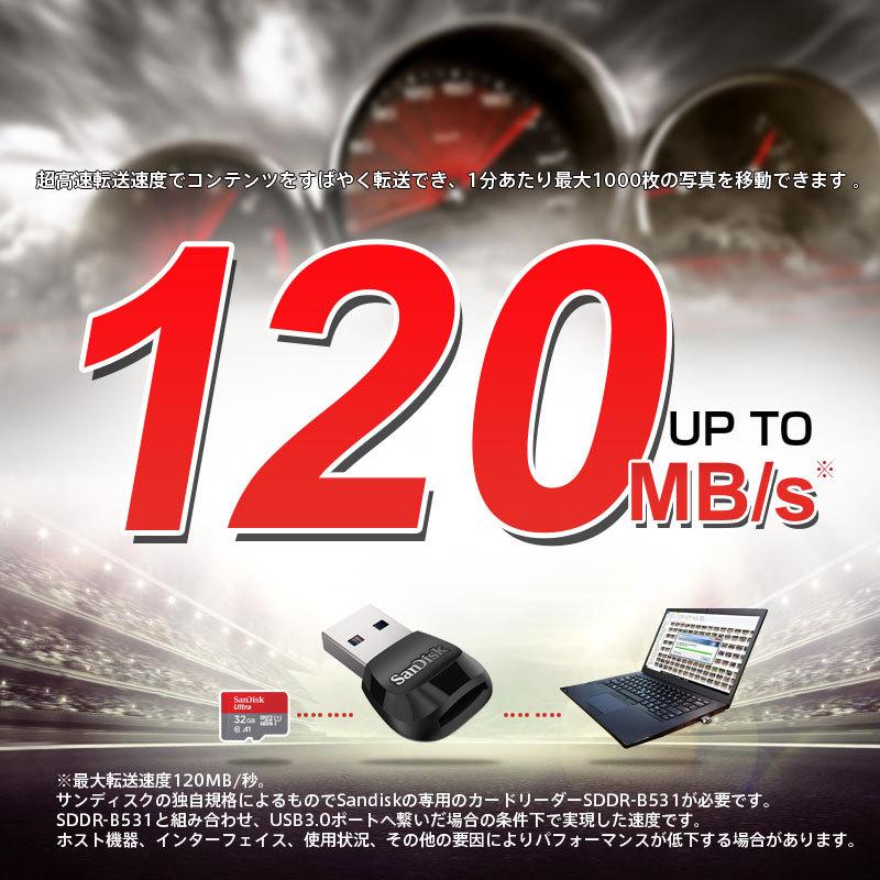 microSDカード マイクロSD microSDHC 32GB SanDisk サンディスク Ultra 120MB/秒 A1対応 UHS-I U1 SDSQUA4-032G-GN6MN海外パッケージ品｜yoshimiya｜03