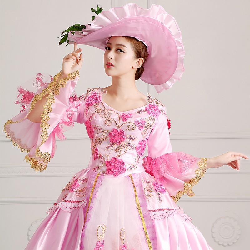 返品交換可能 ピンクドレス 王族服 オーダーメイド可能 貴族服装 ヨーロッパ風結婚式服装 復古風 演出服 パーティードレス ウェディングドレス パニエ追加可