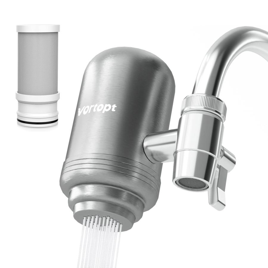 vortopt 蛇口直結型 浄水器 ステンレス製 カートリッジ1個入り 5段階
