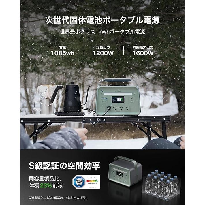 YOSHINOポータブル電源 ソーラーパネル セット B1200 1085Wh 固体電池 