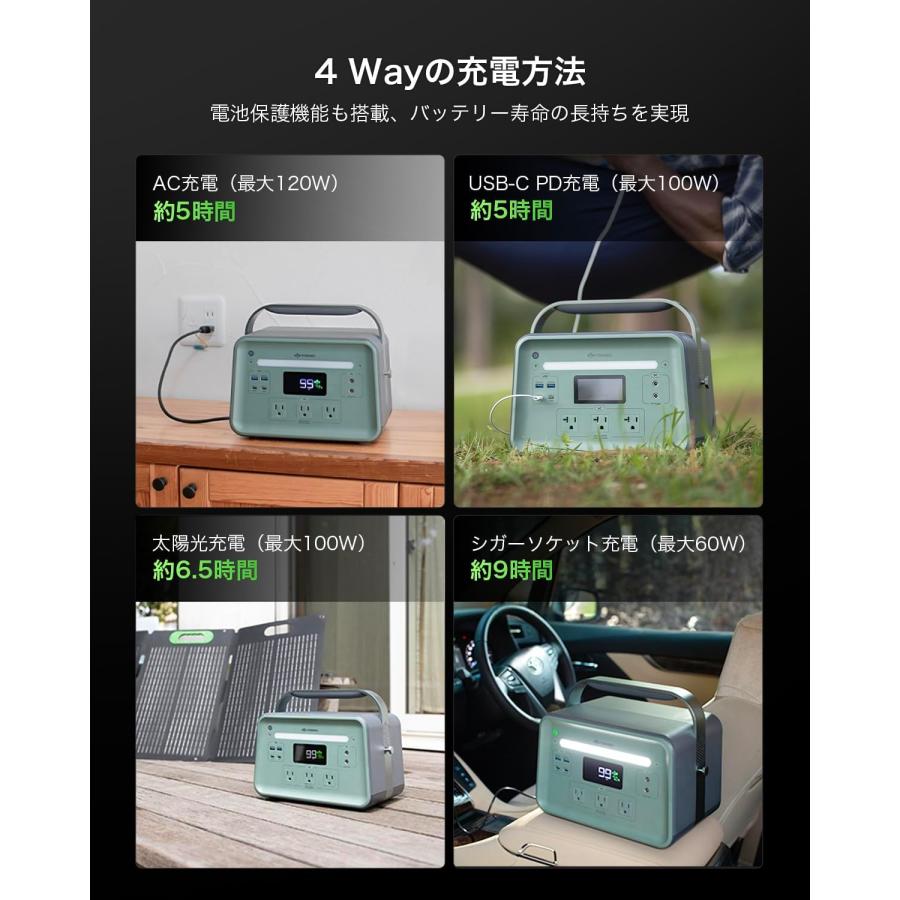 YOSHINOヨシノ 固体電池ポータブル電源 ソーラーパネル セットB600SST