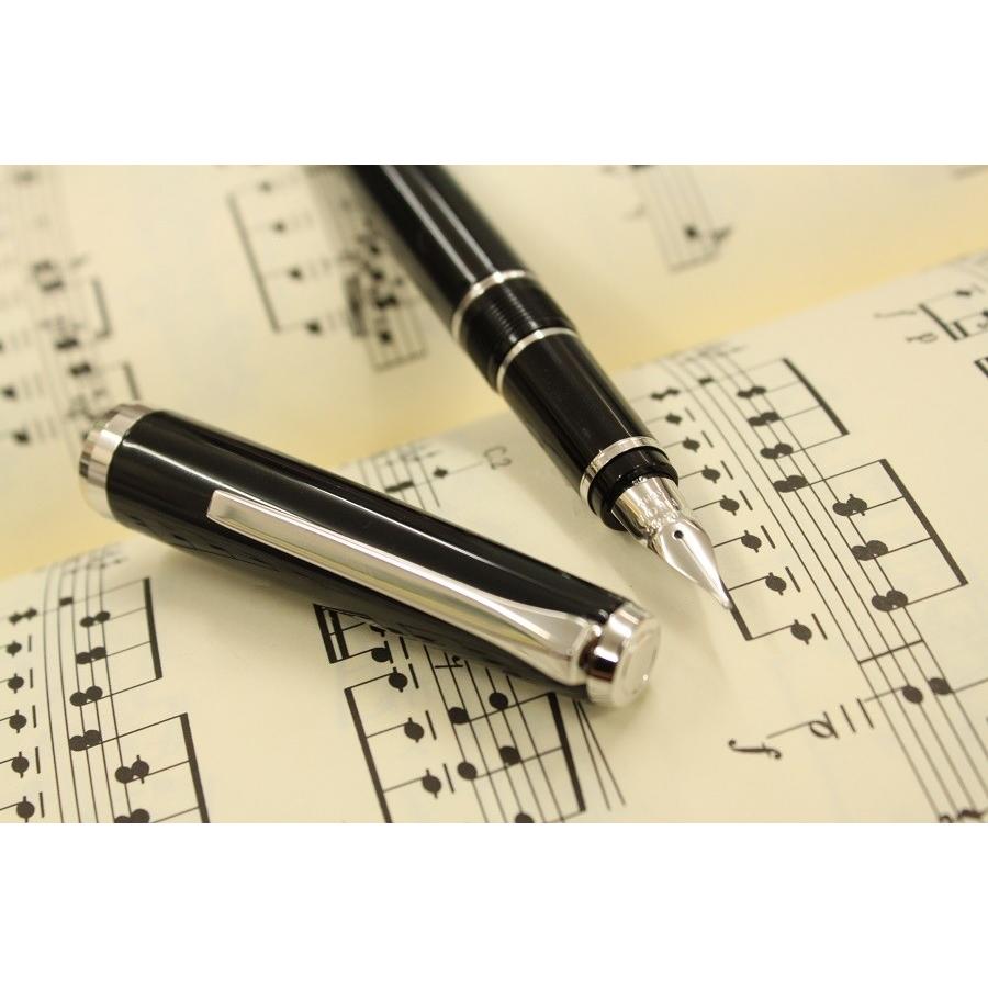 パイロットエラボSE 黒 万年筆 樹脂製 シルバーリング