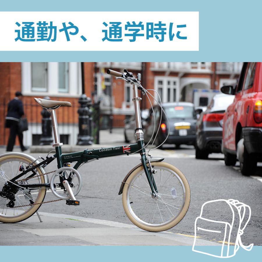 折りたたみ自転車 20インチ スチール シマノ 6段変速ギア スタンド付き 折り畳み グリーン チャコール レッド ダークブラウン |  | 06