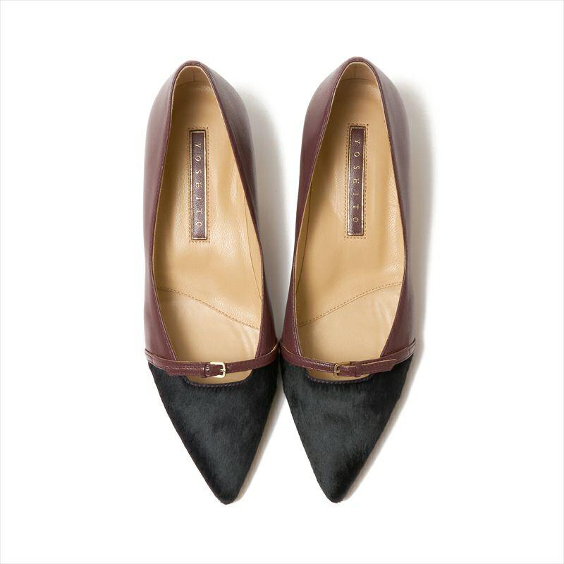 YOSHITO（ヨシト） パンプス Y9715 セール ブラック ボルドーコンビ