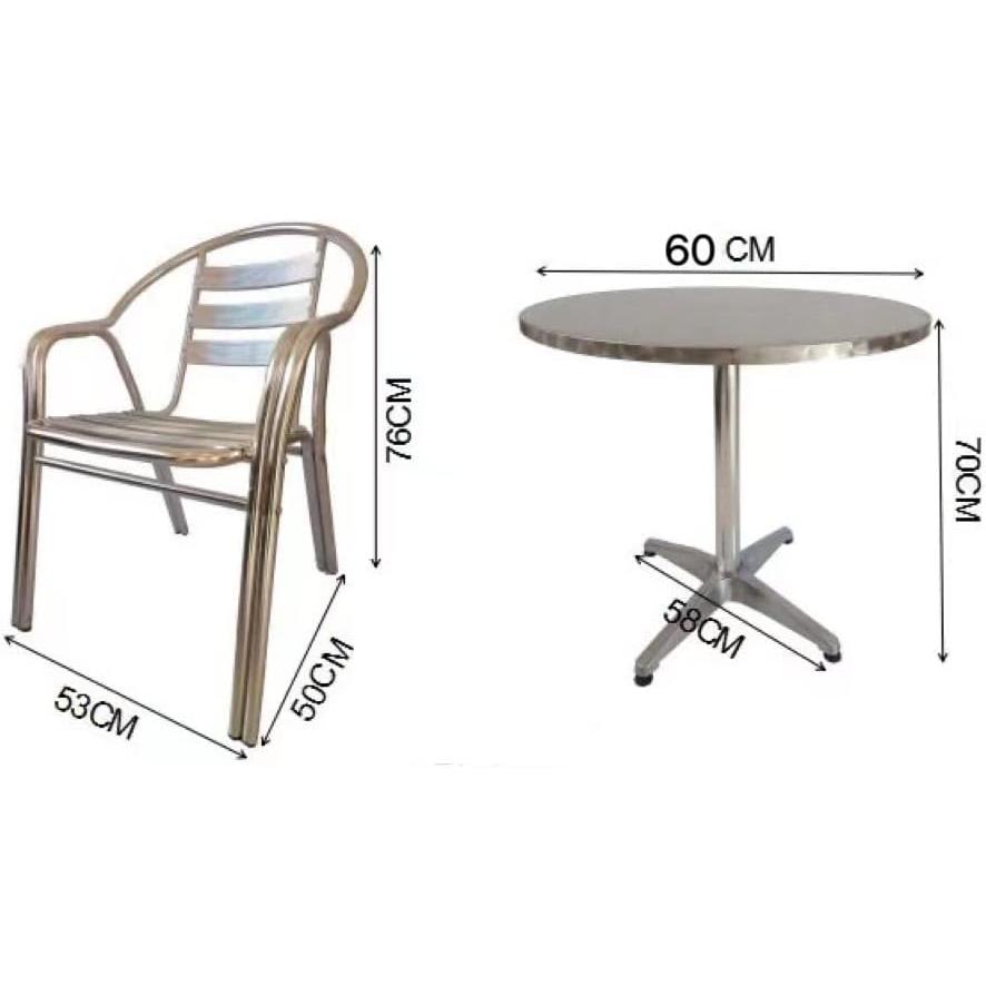 ガーデンチェア アルミチェアテーブルセット 150kg スタッキング
