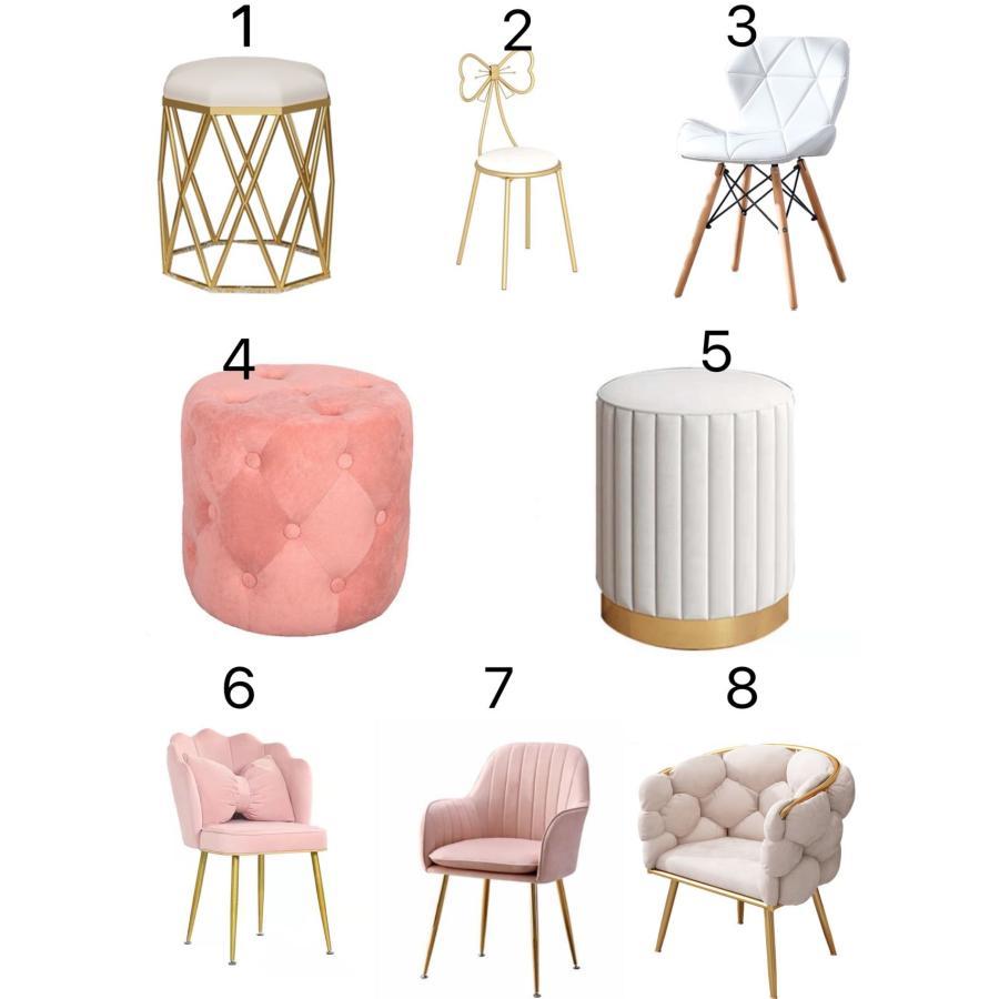 LEDライト付 ドレッサー スツール 女優 ミラー 鏡 テーブル 鏡台 椅子