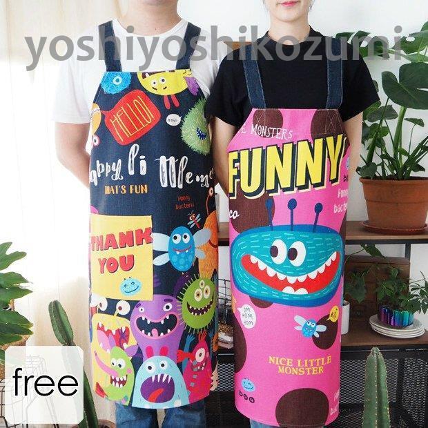 人気ブランドの 男女兼用 英字 アメリカン ポップ イラスト柄 オシャレ柄 メンズ 大きいサイズ ワンピース おしゃれ エプロン ゆったり Ais イエロー ピンク ネイビー エプロン カラー A Populationmalawi Org