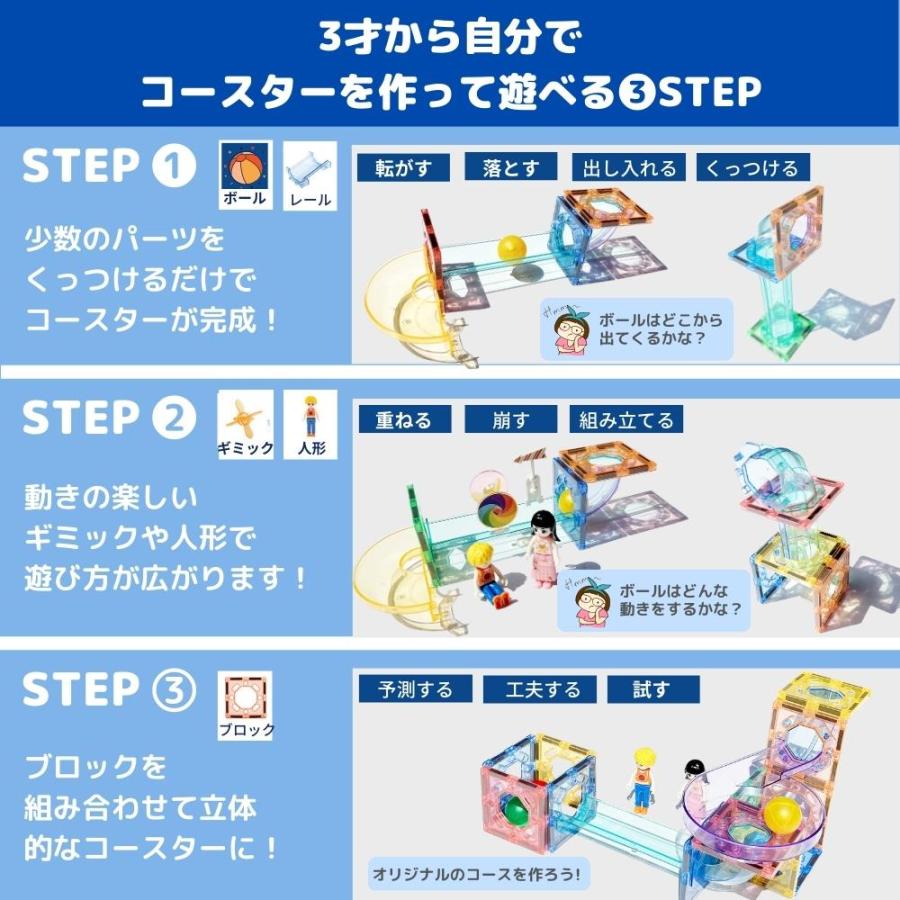 kebo 知育玩具 おもちゃ 磁石ブロック ビー玉転がし スロープトイ 積み木 立体パズル 3歳 4歳 5歳 お誕生日 クリスマス プレゼント ボールコースター142pcs_4