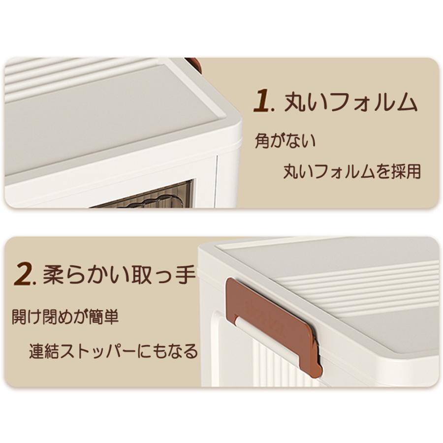 収納ボックス 折りたたみ 扉付き 両開き 前開き 2段 サイズS フタ付き