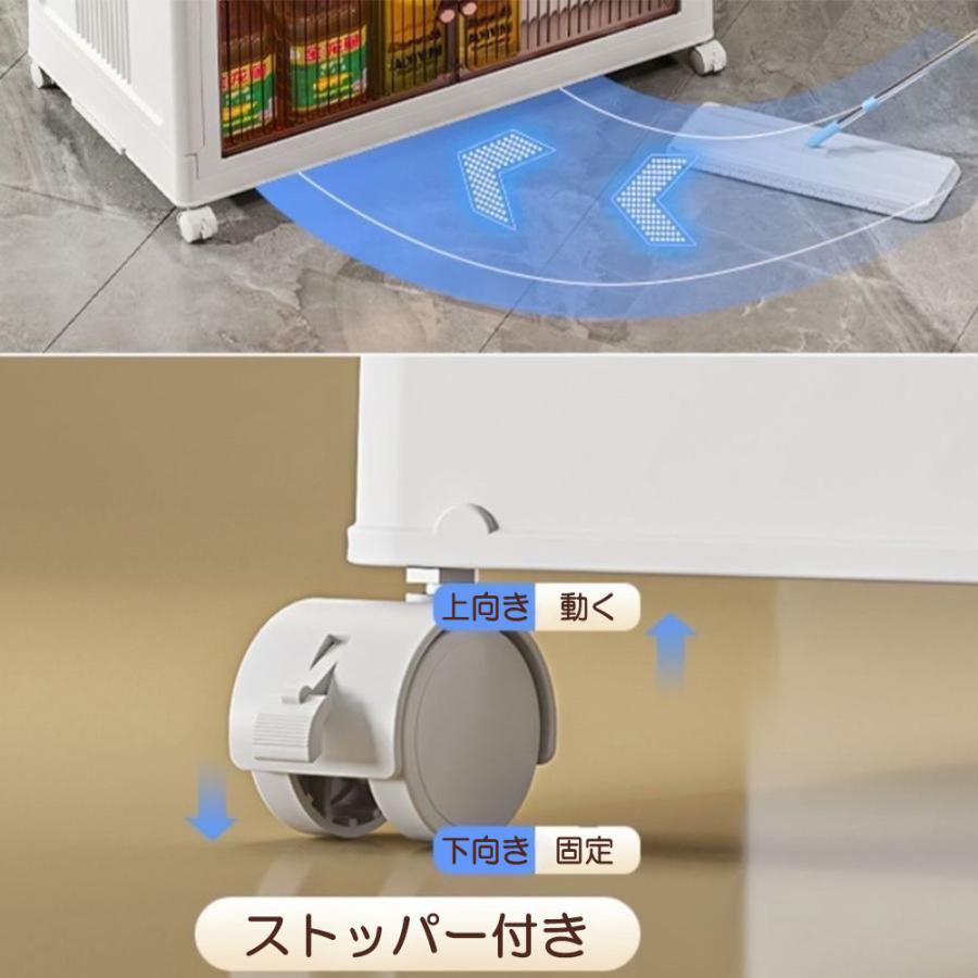 収納ボックス 折りたたみ 扉付き 両開き 前開き 2段 サイズL 積み重ね