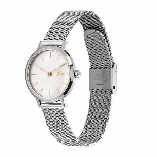 ラコステ LACOSTE 腕時計 2001121 28mm シルバーダイヤル メッシュ 