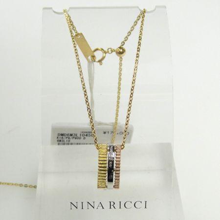 ニナリッチ　K18ホワイトゴールド ・ピンクゴールド ・Pt９００　ネックレス ダイヤモンド