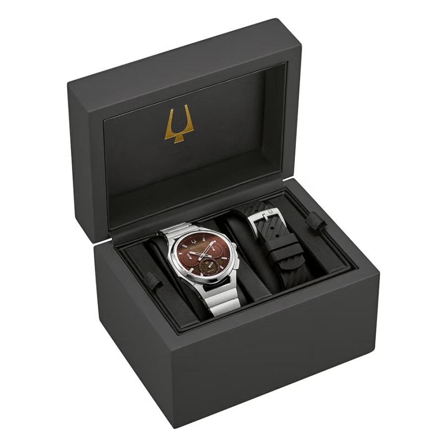 ブローバ カーブBULOVA CURV 96K117 262KHz 高精度クオーツムーブメント ブラウン文字盤 41mm 専用BOX付き CURV（カーブ）〉誕生10周年記念モデルの画像