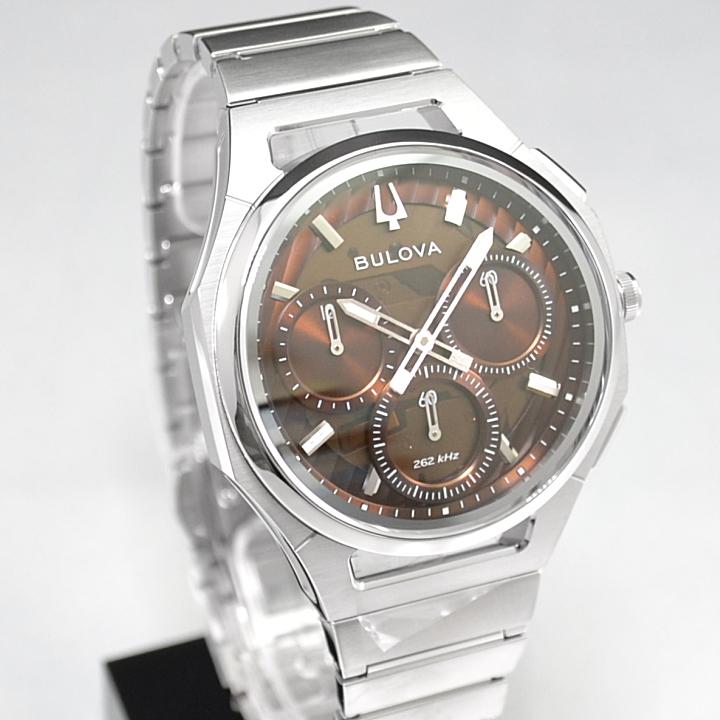 ブローバ カーブBULOVA CURV 96K117 262KHz 高精度クオーツムーブメント ブラウン文字盤 41mm 専用BOX付き CURV（カーブ）〉誕生10周年記念モデルの画像
