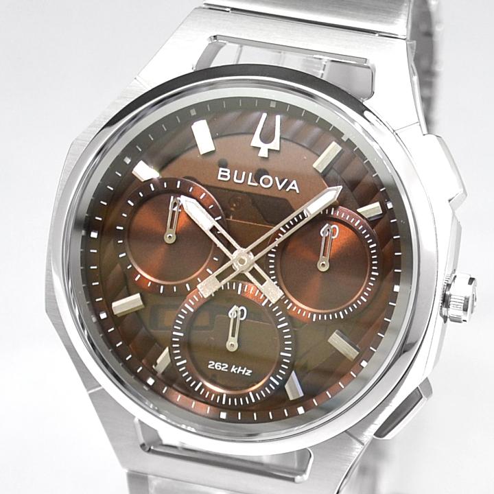 ブローバ カーブBULOVA CURV 96K117 262KHz 高精度クオーツムーブメント ブラウン文字盤 41mm 専用BOX付き CURV（カーブ）〉誕生10周年記念モデルの画像