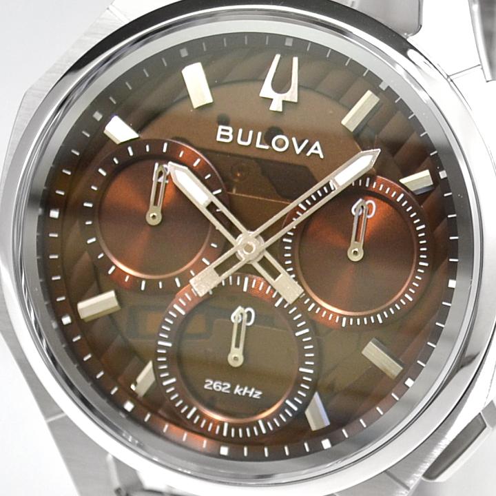 ブローバ カーブBULOVA CURV 96K117 262KHz 高精度クオーツムーブメント ブラウン文字盤 41mm 専用BOX付き CURV（カーブ）〉誕生10周年記念モデルの画像