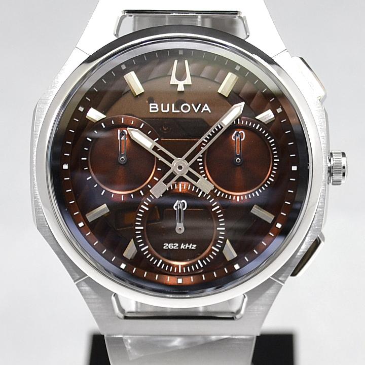 ブローバ カーブBULOVA CURV 96K117 262KHz 高精度クオーツムーブメント ブラウン文字盤 41mm 専用BOX付き CURV（カーブ）〉誕生10周年記念モデルの画像