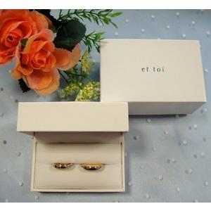 et toi (エトワ)Honesty　Pt900 (プラチナ) No3-4　ペアリング(マリッジ　リング　結婚指輪　1号〜21号)B045-B044（送料無料）の画像