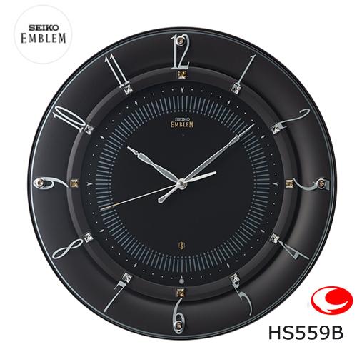 セイコー クロック　掛け時計  SEIKO EMBLEM  エムブレム　電波掛け時計　HS559B (濃茶塗装)