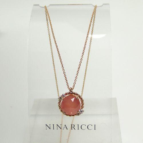 ニナリッチ　ネックレス K18ピンクゴールド　ロード クロサイト　ダイヤモンドネックレス　KMZ6M3J02450