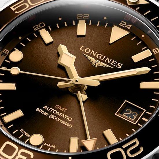 LONGINES ロンジン 腕時計 ハイドロコンクエスト GMT ブラウンダイアル 41mm　300m防水　自動巻 L3.790.4.66.6 正規品（５年間保証）｜yosii-bungu｜03