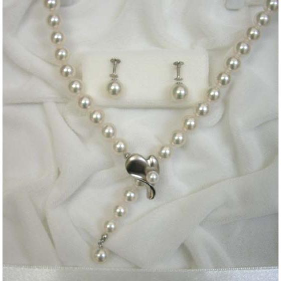 カシェ パールネックレス&イヤリングセット カシェ パールネックレスセット 高級花珠 イヤリング付き 7mm