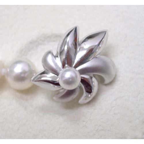 カシェ パールネックレス&イヤリングセット カシェ パールネックレスセット イヤリング付き 7mm〜7.5mm