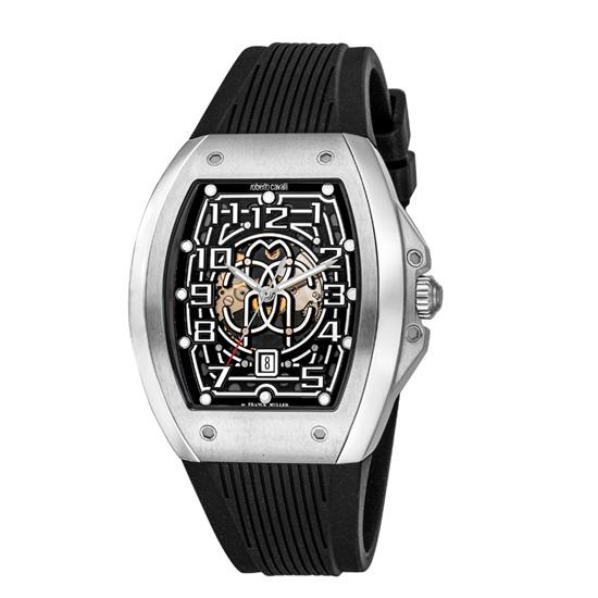 あすつく　ロベルトカヴァリ バイ フランクミュラー   roberto cavalli by FRANCK MULLER　ブラックラバーベルト 自動巻　メンズ 腕時計 RV1G205P1031｜yosii-bungu｜04