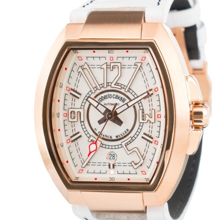 ロベルトカヴァリ バイ フランクミュラー roberto cavalli by FRANCK MULLER メンズ 腕時計 RV1G207L0051  自動巻き ホワイトラバーベルト｜yosii-bungu｜02