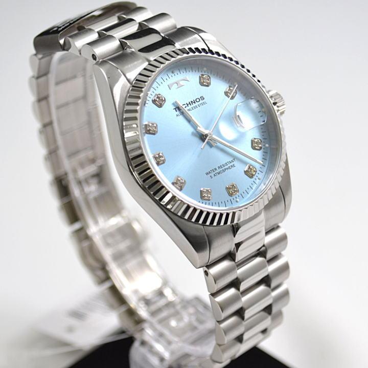 TECHNOS（テクノス） 腕時計 5気圧防水 T9604SI アイスブルー文字盤 10