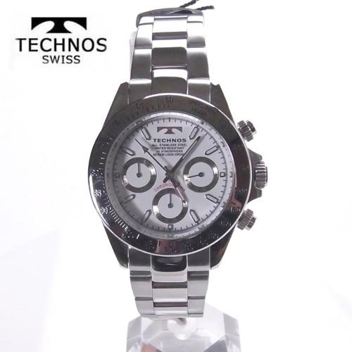 テクノス 腕時計 (TECHONOS) TSM401SW クロノグラフ 10気圧防水 