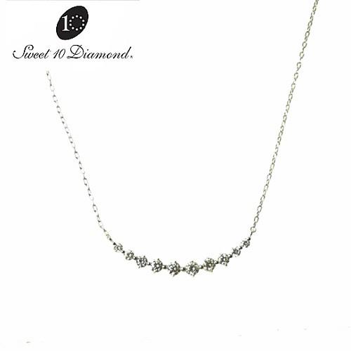 スイート10ダイヤモンド K18WG ダイヤモンド ネックレス 0.48ct  