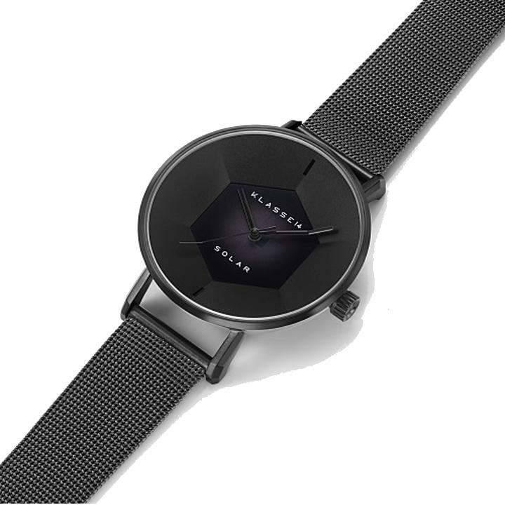 クラス14　Klasse14 腕時計　ソーラー時計　WVS22BK002M   Volare Solar Darkness with Black Mesh Strap 39mm【正規輸入品】の画像