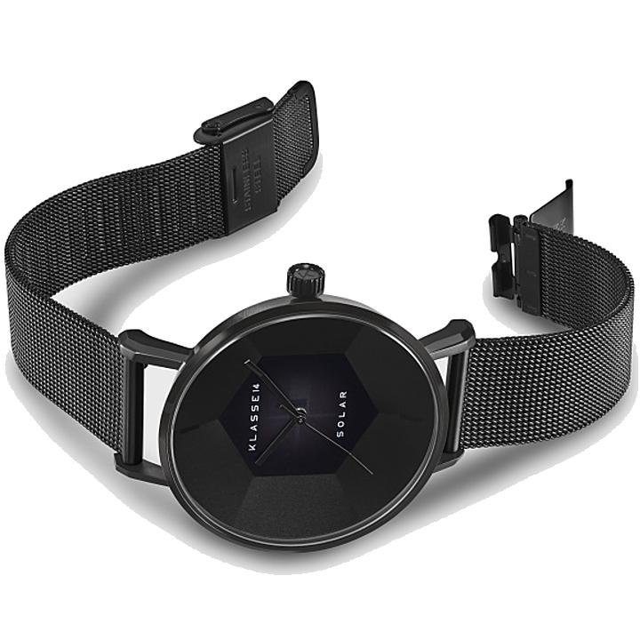 クラス14　Klasse14 腕時計　ソーラー時計　WVS22BK002M   Volare Solar Darkness with Black Mesh Strap 39mm【正規輸入品】の画像