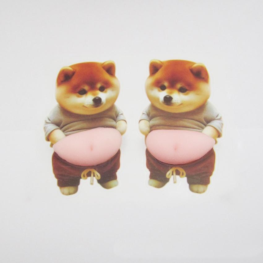 即納 6点セット おなかシール おしりシールもっち 動物 3dシール 立体