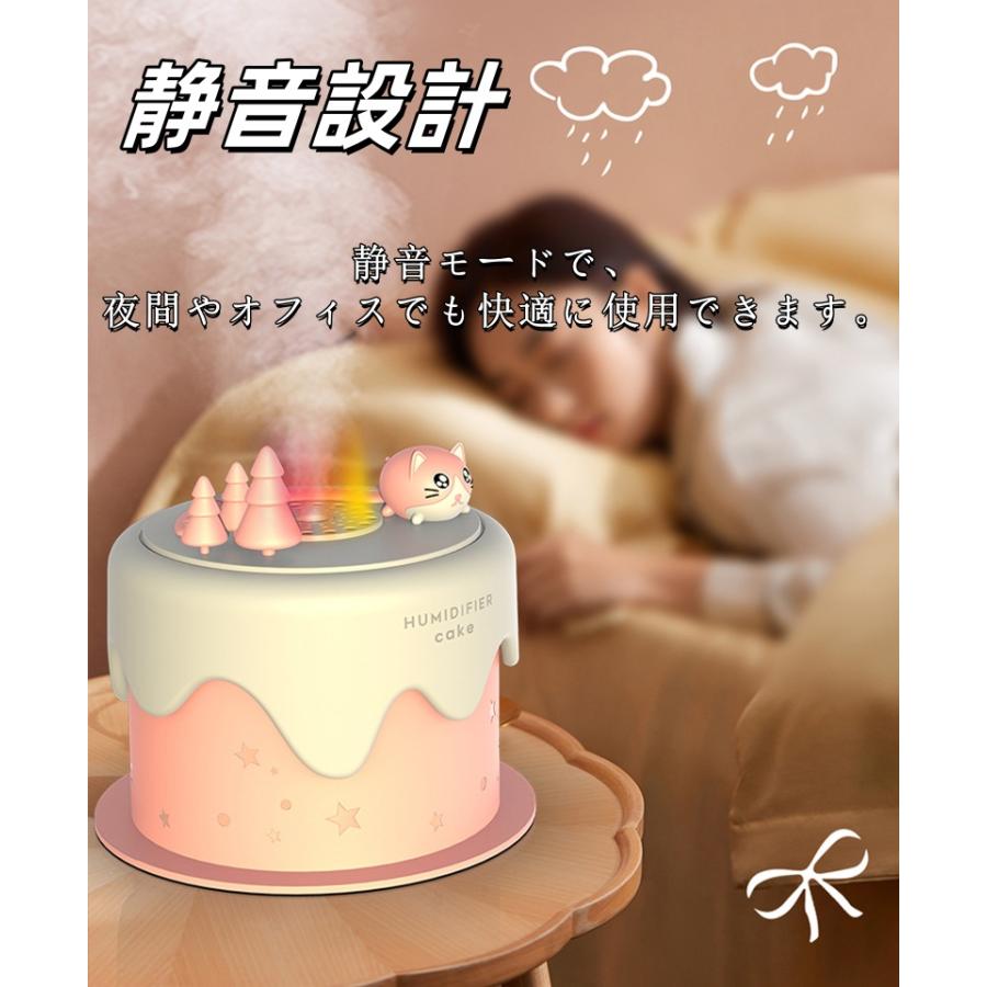 かわいい猫型ミニ加湿器 静音 大容量 アロマ機能付き 超音波式加湿器