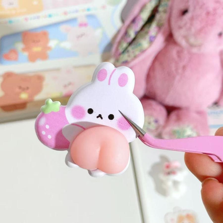 シール 即納 3枚セット ぷにぷに おしりシール スクイーズ 3D立体