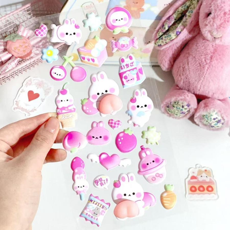 シール 即納 3枚セット ぷにぷに おしりシール スクイーズ 3D立体